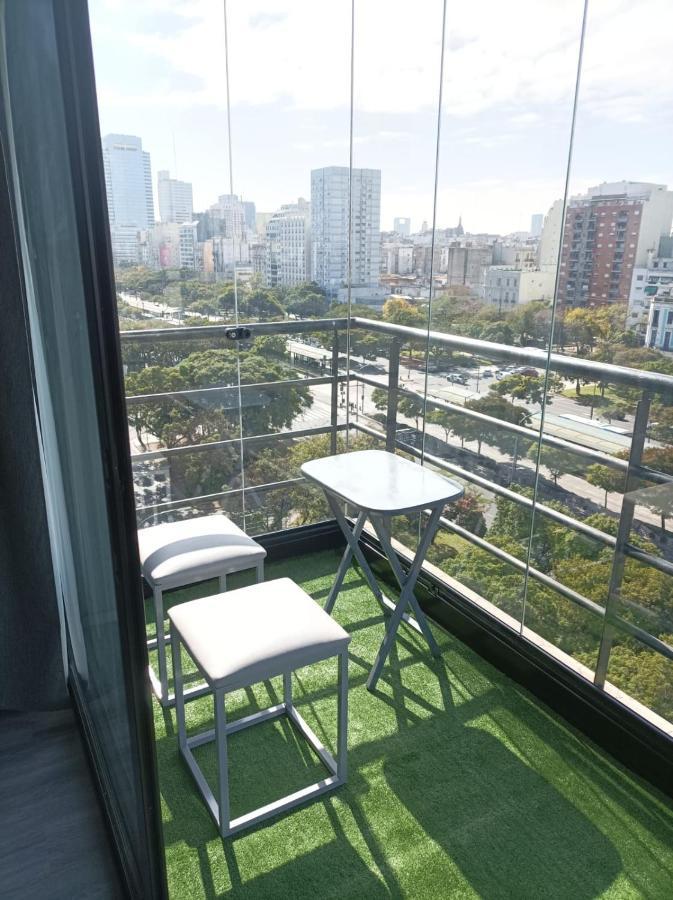 Apartamento Amplio Studio Con Balcón Completamente Blindado, Protección Niños Y Vista Abierta A La 9 De Julio