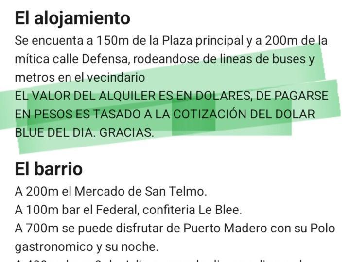 San Telmo Piso Uso Familiar Cincuenta Mil Pesos La Noche Apartment