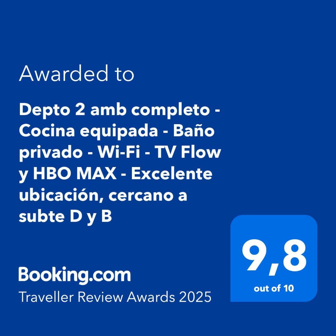Depto 2 Amb Completo - Cocina Equipada - Bano Privado - Wi-fi - Tv Flow Y Hbo Max - Excelente Ubicacion, Cercano A Subte D Y B Buenos Aires
